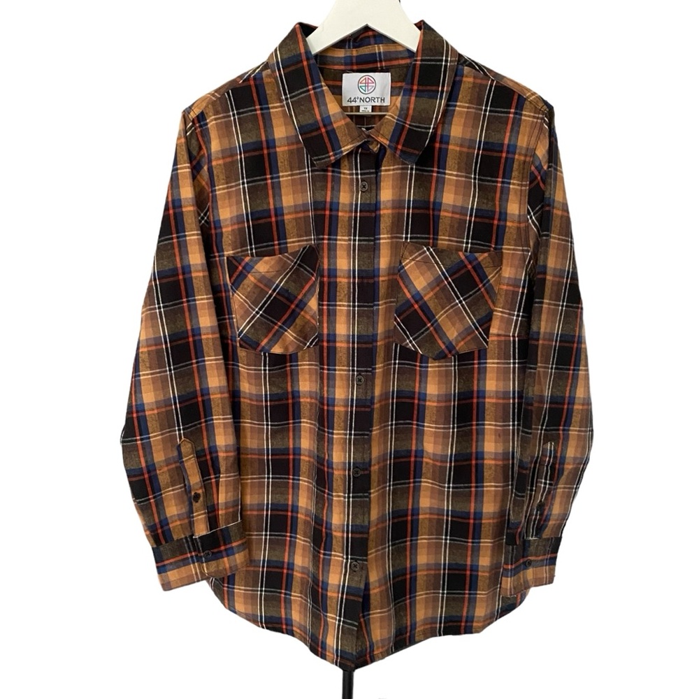 NWT 44° North Legend Button Front Flannel Buttow Down Shirt Women's Size 1X